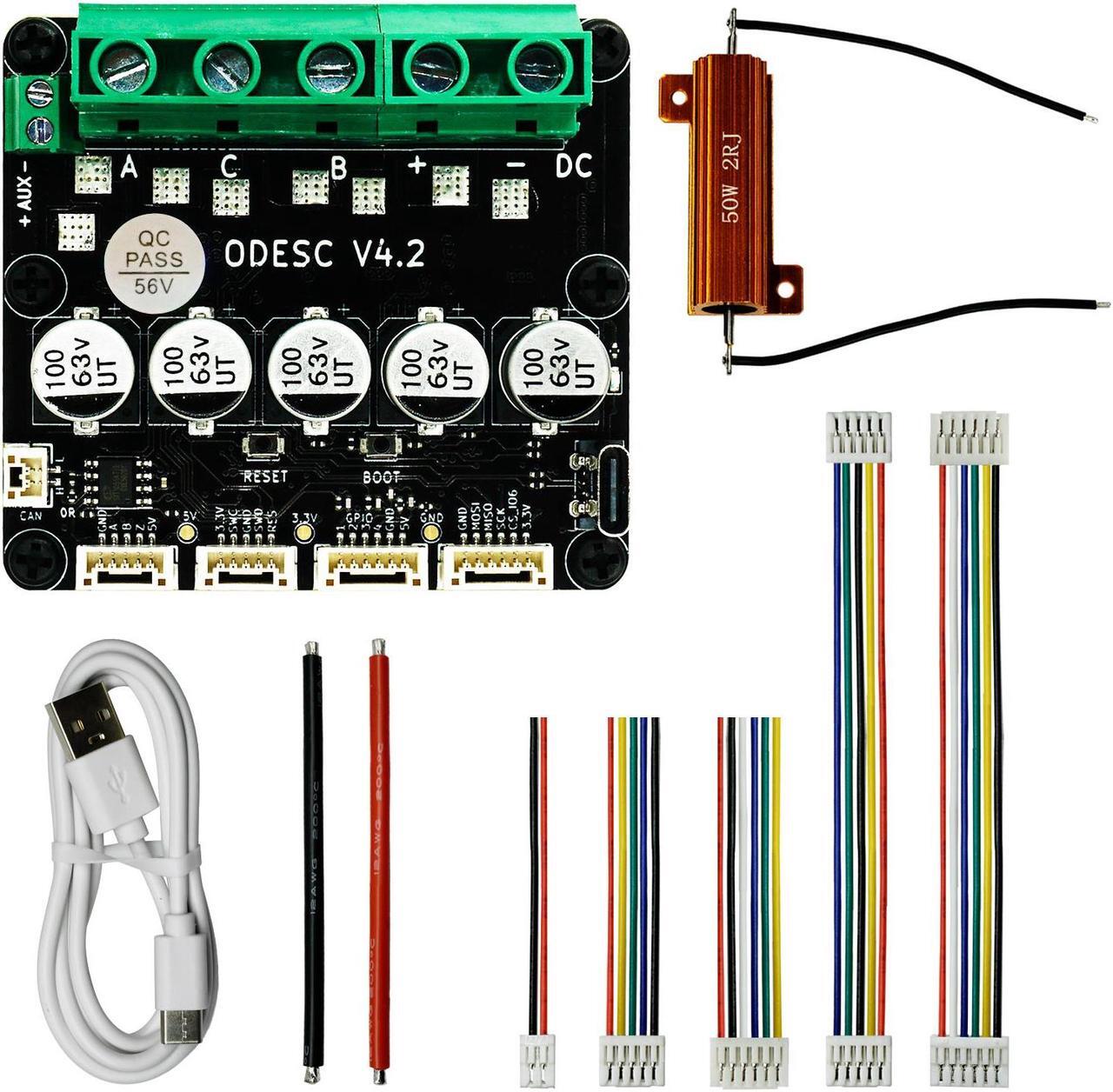 Main image of ODESC V4.2 Brushless Servo Motor Controller Driver Board, Software Configuration Compatible with Odrivetool, FOC, BLDC