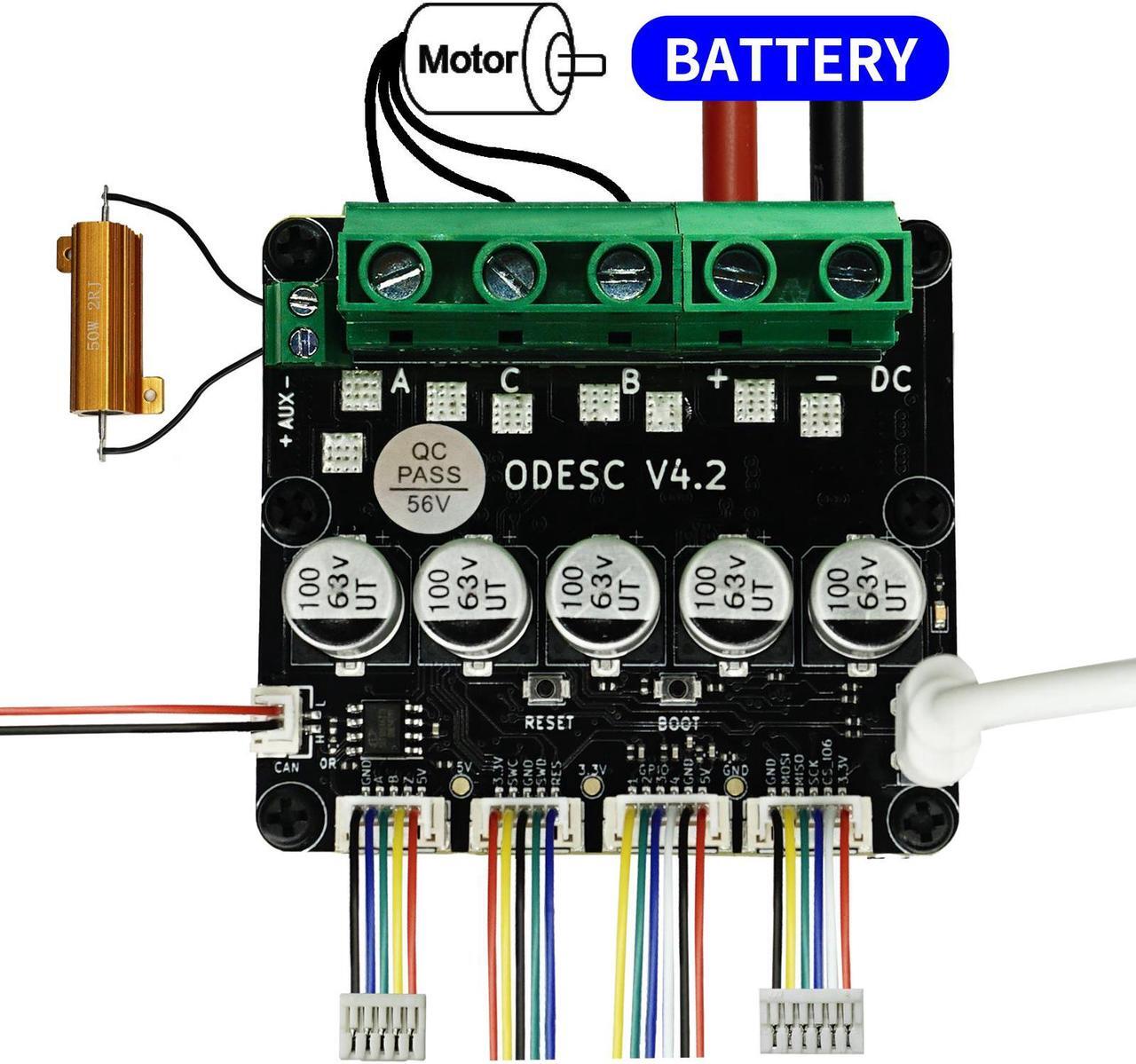 Alt view image 3 of 7 - ODESC V4.2 Brushless Servo Motor Controller Driver Board, Software Configuration Compatible with Odrivetool, FOC, BLDC