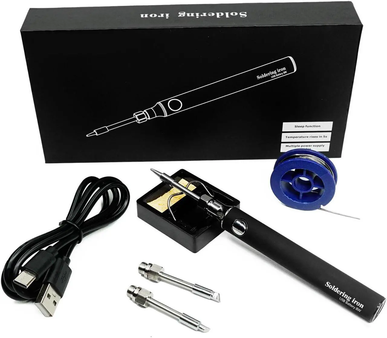 Main image of Cordless Soldering Iron Kit - Portable USB Solder Iron with 1000mAh Rechargeable Soldering Kit for Electronics, Appliance Repair, DIY
