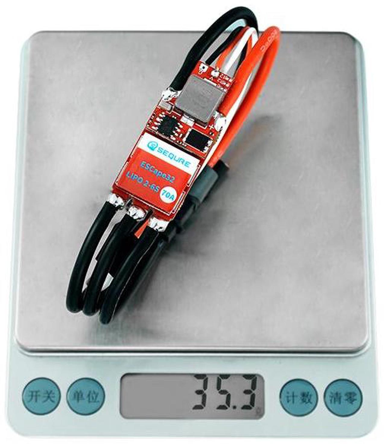 Alt view image 3 of 3 - SEQURE 70A Brushless ESC 2-6S Lipo, RC Motor Electric Speed Controller 128KHz, ESC with 5V 4A BEC for RC Crawler Car, Climbing Car, Ship Model - ESCape32