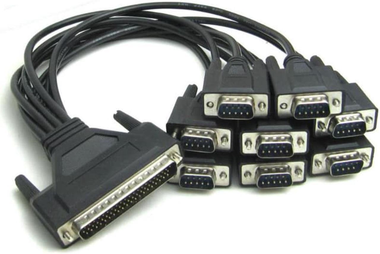 1M MOXA CP-168U V2 DB62 62Pin Gender Male to Male 8 Port 9pin DB9 RS232 Splitter Serial Port Cable