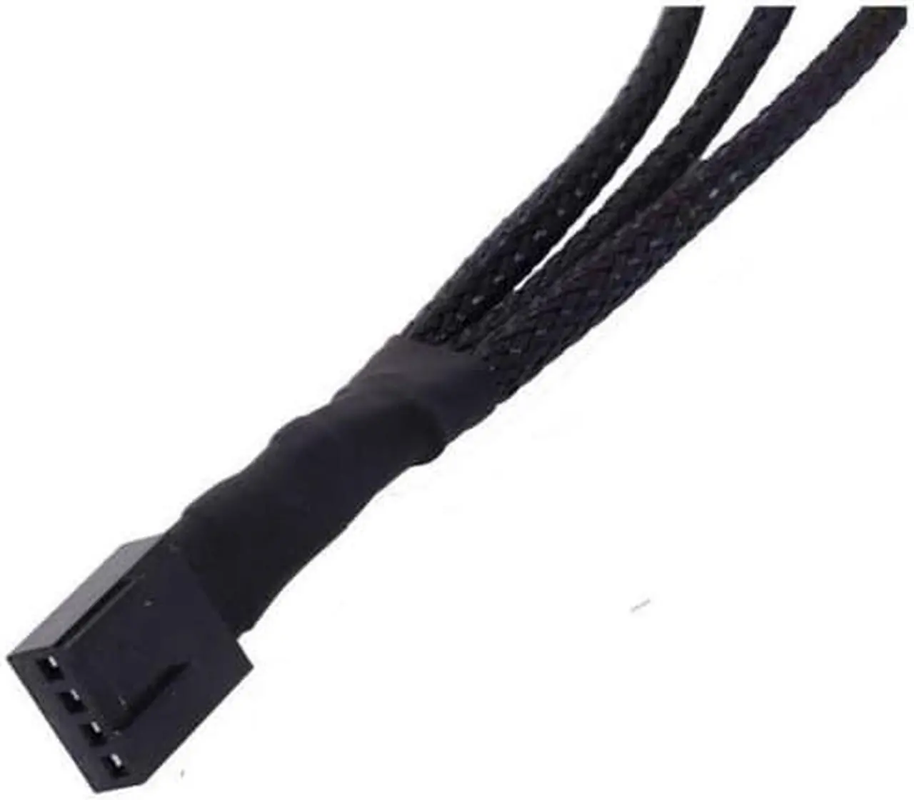 Alt view image 3 of 7 - 10pcs/lot 1 To 3 Way Splitter Sleeved Wire 4-Pin PWM Fan Connector Extension Cable