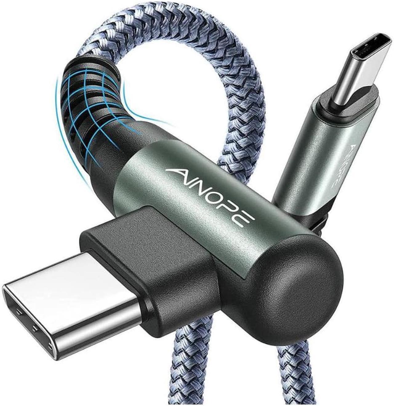 Main image of USB C to USB C Cable 60W 3.1A, [2-Pack 6.6ft] AINOPE USB Type C Cable Right Angle, Compatible with Samsung Galaxy S21 S20, Note 20 Ultra 10 9 8, MacBook Air/Pro 13'', iPad Mini 6/Pro/Air 2020,Pixel