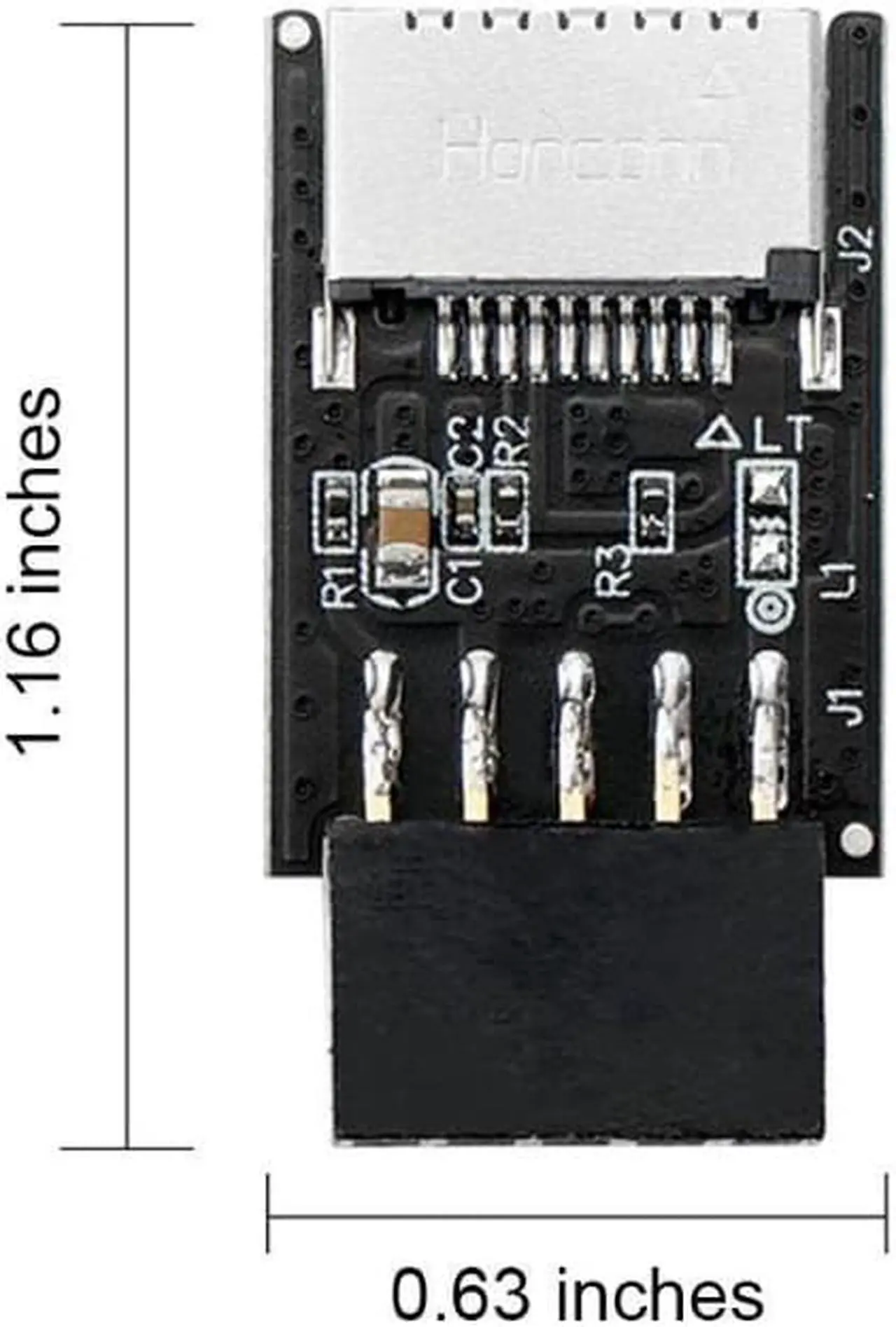 Alt view image 3 of 7 - Anicorn  Motherboard USB 2.0 9pin Header to USB 3.2 20Pin Type E Key-A Female Adapter Extension for USB-C Front Panel