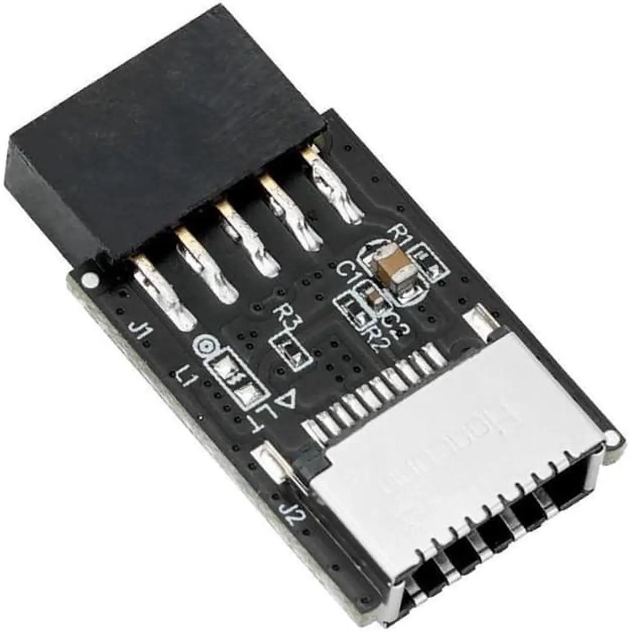 Alt view image 2 of 7 - Anicorn  Motherboard USB 2.0 9pin Header to USB 3.2 20Pin Type E Key-A Female Adapter Extension for USB-C Front Panel