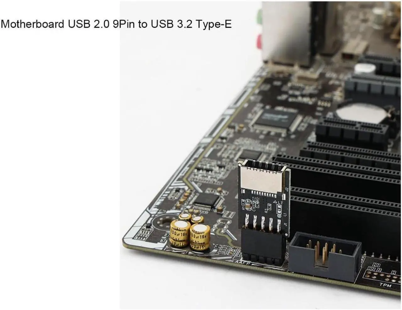Alt view image 7 of 7 - Anicorn  Motherboard USB 2.0 9pin Header to USB 3.2 20Pin Type E Key-A Female Adapter Extension for USB-C Front Panel