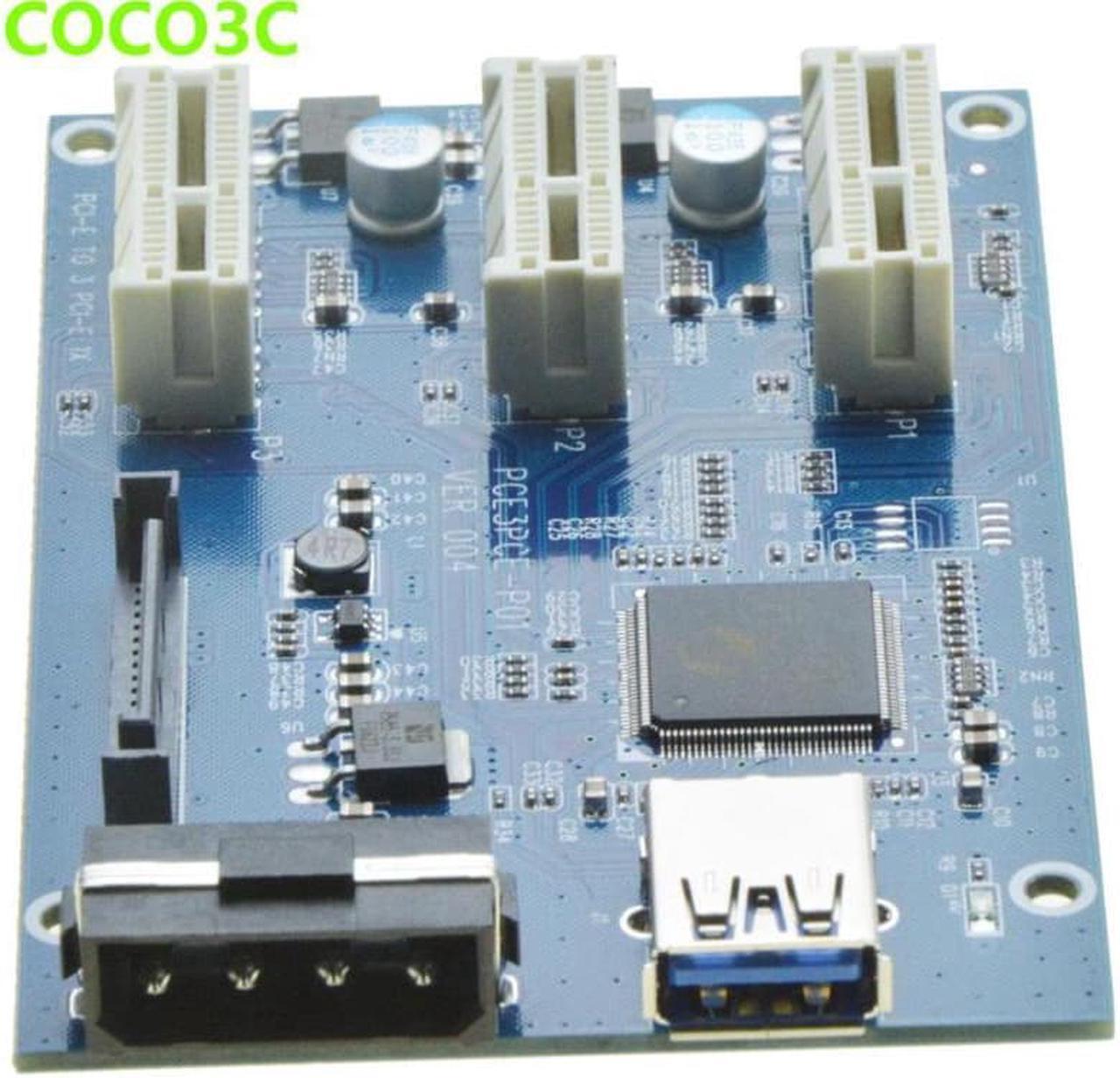 Alt view image 4 of 6 - Anicorn    Mini PCIe 1 to 3 PCI express 1X slots Riser Card Expansion adapter Mini ATX Laptop to PCI-e Port Multiplier