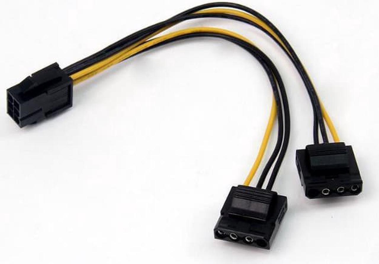 Alt view image 2 of 5 - Anicorn   6Pin Female to Dual 4Pin Female Power Supply Cable Graphics Card Power to Molex 4Pin Convert Cable for nVidia ATI AMD Video Card