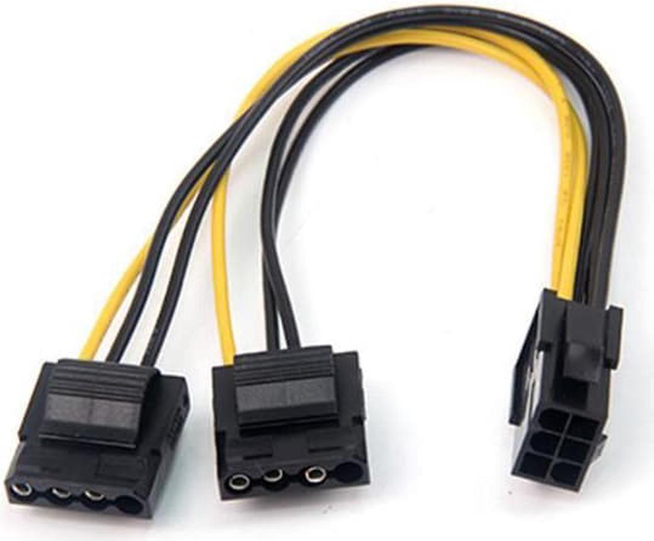Alt view image 5 of 5 - Anicorn   6Pin Female to Dual 4Pin Female Power Supply Cable Graphics Card Power to Molex 4Pin Convert Cable for nVidia ATI AMD Video Card