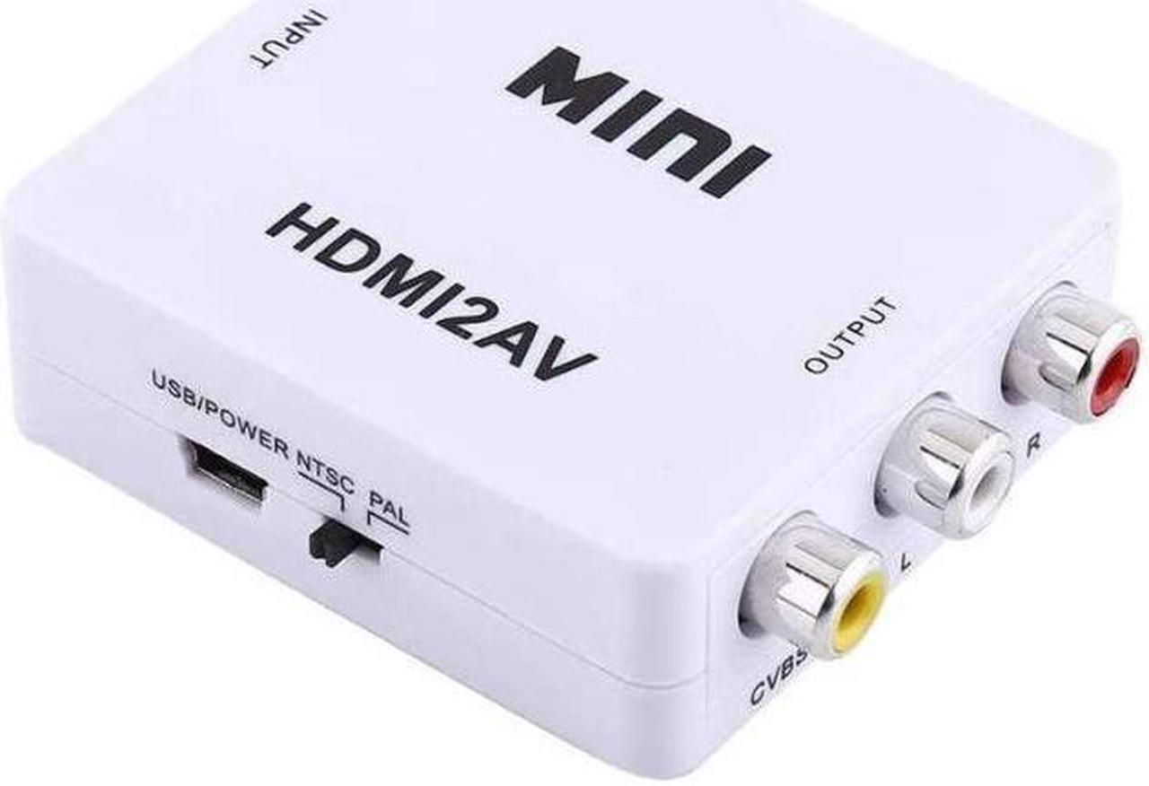Alt view image 4 of 7 - Digital RCA to HDMI Converter,1080P AV to HDMI Video Converter Mini RCA Composite CVBS Adapter with USB Charge Cable Support 1080P for PC Laptop Mini Xbox PS2 PS3 TV STB VHS VCR Camera DVD(White)
