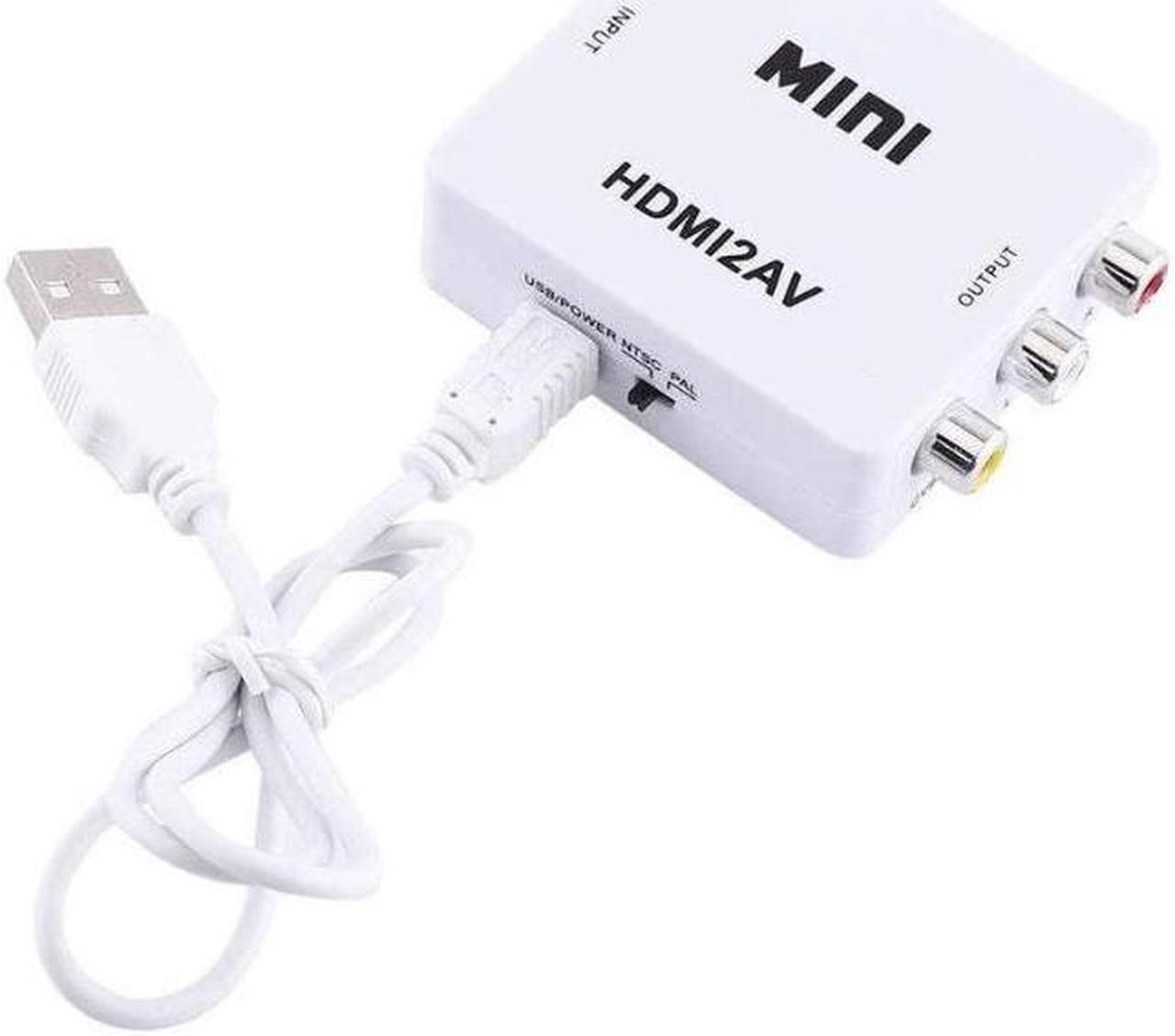 Alt view image 6 of 7 - Digital RCA to HDMI Converter,1080P AV to HDMI Video Converter Mini RCA Composite CVBS Adapter with USB Charge Cable Support 1080P for PC Laptop Mini Xbox PS2 PS3 TV STB VHS VCR Camera DVD(White)
