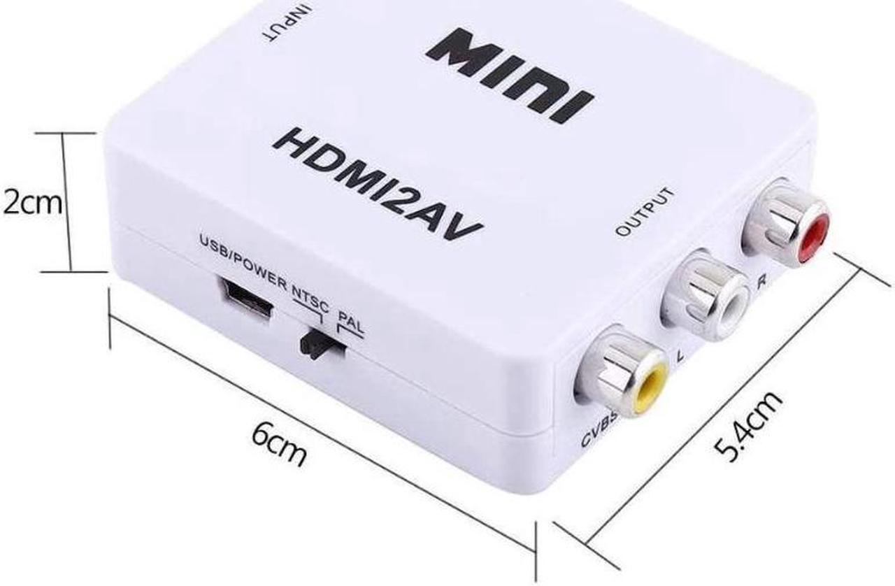 Alt view image 7 of 7 - Digital RCA to HDMI Converter,1080P AV to HDMI Video Converter Mini RCA Composite CVBS Adapter with USB Charge Cable Support 1080P for PC Laptop Mini Xbox PS2 PS3 TV STB VHS VCR Camera DVD(White)