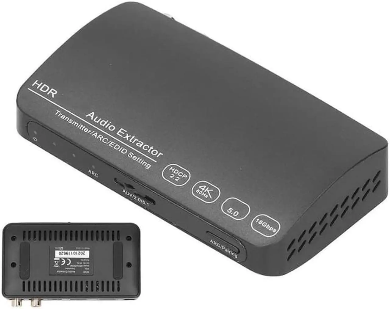 Alt view image 6 of 7 - HDMI Splitter, HDMI Audio Extractor Switch, Bluetooth 5.0/4K/60HZ Analog Stereo R/L Audio Extractor Compatible with Dolby HD/DTS HD/Dolby Atoms/Dolby AC3/DTS/LPCM (HDCN0052M1)