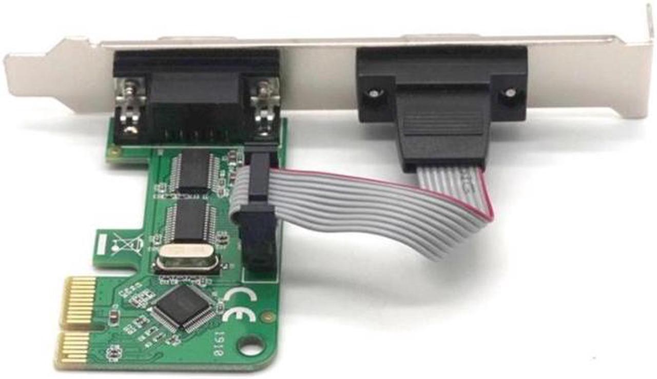 Alt view image 6 of 7 - Weastlinks 2 Port RS232 Serial PCI-Express Expansion Card RS232 COMM DB9 Pin WCH382L Chipset