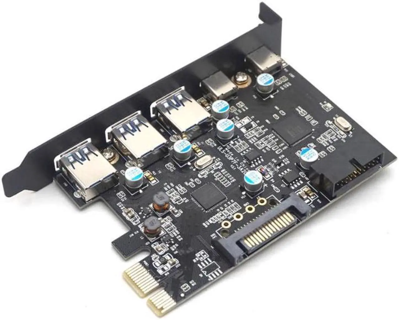 Alt view image 2 of 6 - Weastlinks PCI-Express to 3 Ports USB3.0 2 Ports USB3.1 Type-C Card Internal USB 3.0 20PIN 7 Ports USB HUB PCIE to Type-c Converter Card