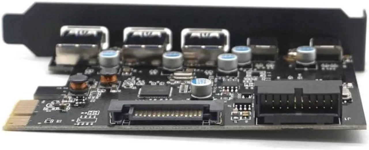 Alt view image 4 of 6 - Weastlinks PCI-Express to 3 Ports USB3.0 2 Ports USB3.1 Type-C Card Internal USB 3.0 20PIN 7 Ports USB HUB PCIE to Type-c Converter Card