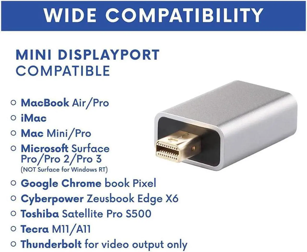 Alt view image 3 of 7 - Thunderbolt Compatible Adapter HDMI to Mini DisplayPort Connector for Apple MacBook Pro MacBook Air HDTV iMac Microsoft Surface