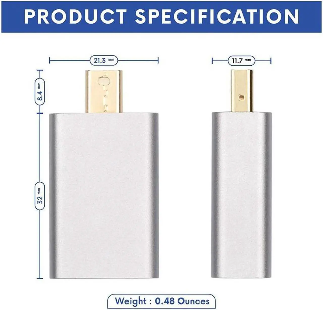 Alt view image 7 of 7 - Thunderbolt Compatible Adapter HDMI to Mini DisplayPort Connector for Apple MacBook Pro MacBook Air HDTV iMac Microsoft Surface