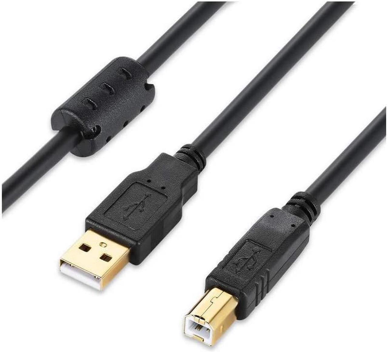 Main image of USB 2.0 Printer Cable 30 FT USB Printer Cable Type A Male to B Male Printer Scanner Cord for HP Canon Lexmark Epson Dell USB a to b Cable and More (Black 30ft)
