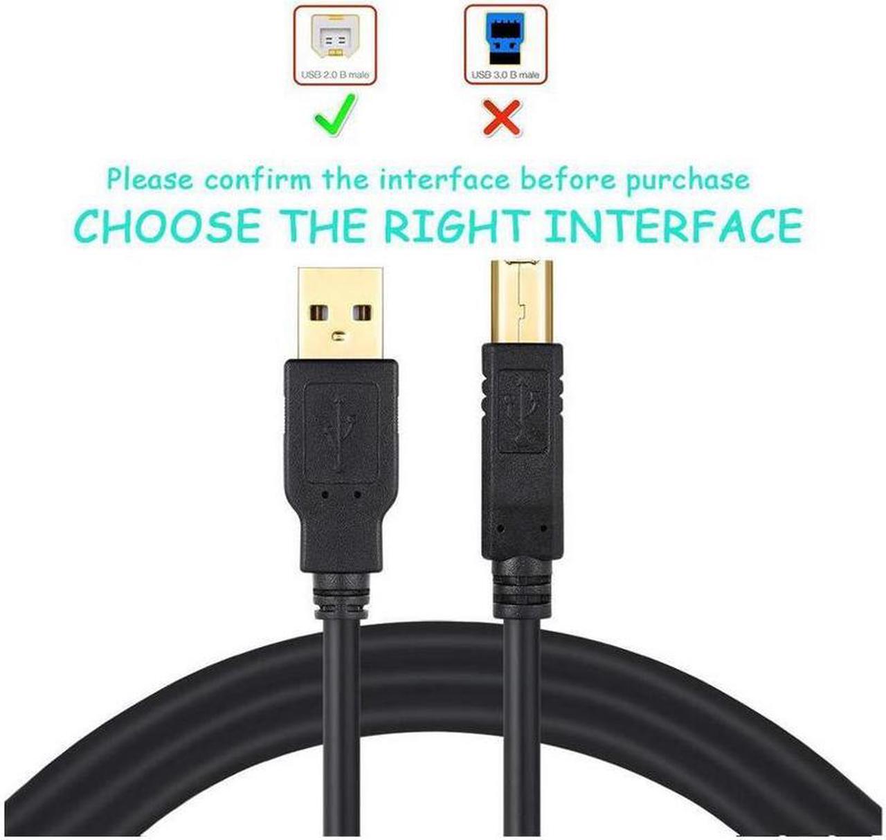 Alt view image 3 of 7 - USB 2.0 Printer Cable 30 FT USB Printer Cable Type A Male to B Male Printer Scanner Cord for HP Canon Lexmark Epson Dell USB a to b Cable and More (Black 30ft)