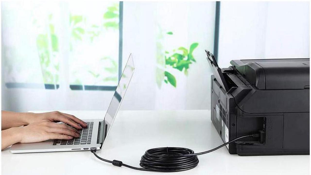Alt view image 7 of 7 - USB 2.0 Printer Cable 30 FT USB Printer Cable Type A Male to B Male Printer Scanner Cord for HP Canon Lexmark Epson Dell USB a to b Cable and More (Black 30ft)