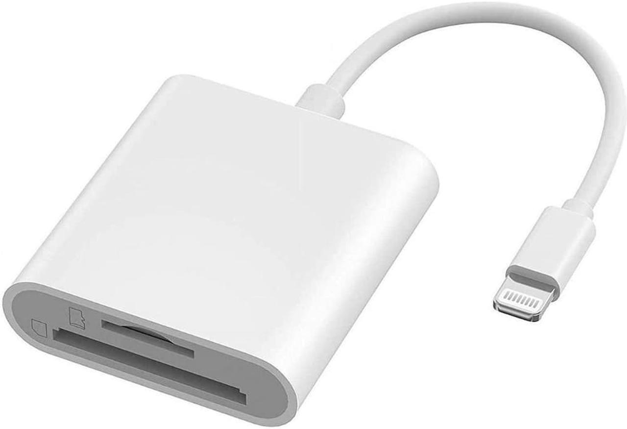 Main image of Lightning to SD Card Camera Reader for iPhone iPad, Apple MFi Certified Veetone Dual Card Slot Micro SD/SD Memory Card Reader Adapter, Trail Game Camera Viewer, Plug and Play No App Required