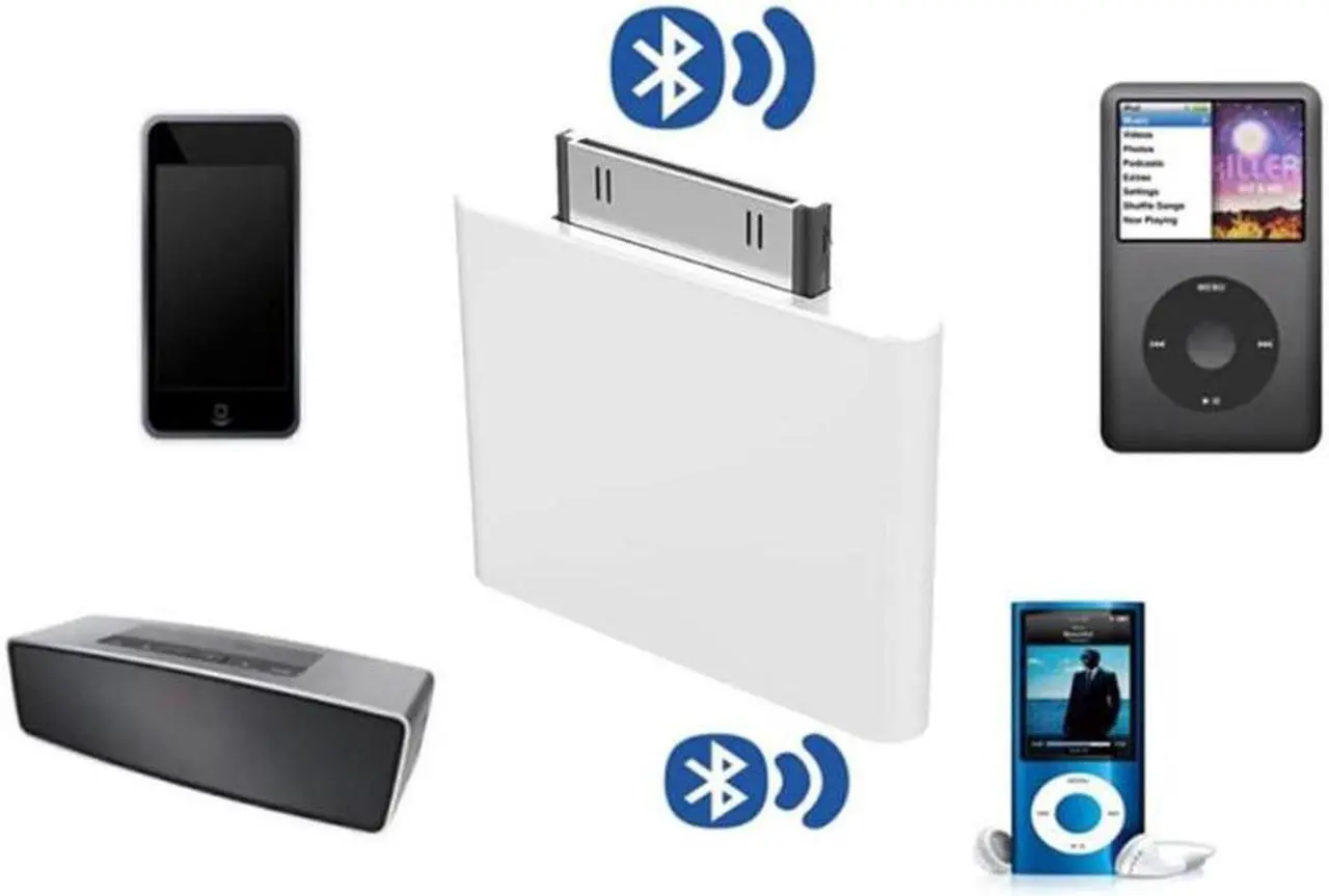 Alt view image 3 of 3 - 30 Pin Bluetooth 4.0 Audio Transmitter For Ipod Mini Ipod Classic Ipod Nano Touch (White)