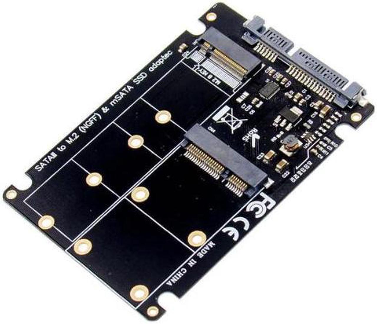 Alt view image 4 of 4 - SATA to M.2 B & mSATA SSD NVMe adapter Card 6Gbps
