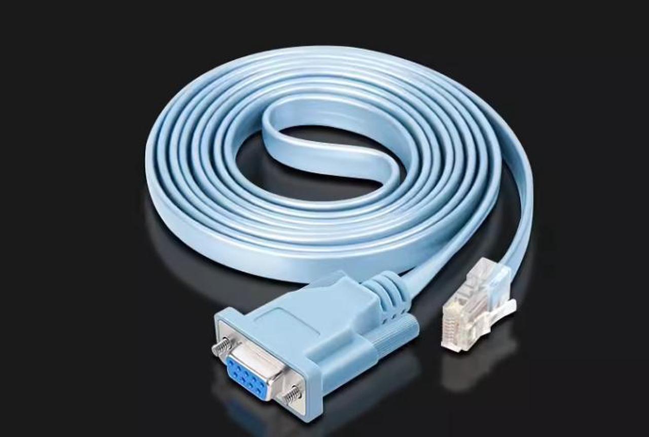 Main image of RJ45 to RS232 connection cable, 9-hole crystal head to serial port cable, console cable, Cisco device management serial adapter, network cable DB9F/8P8C (10 feet, blue)