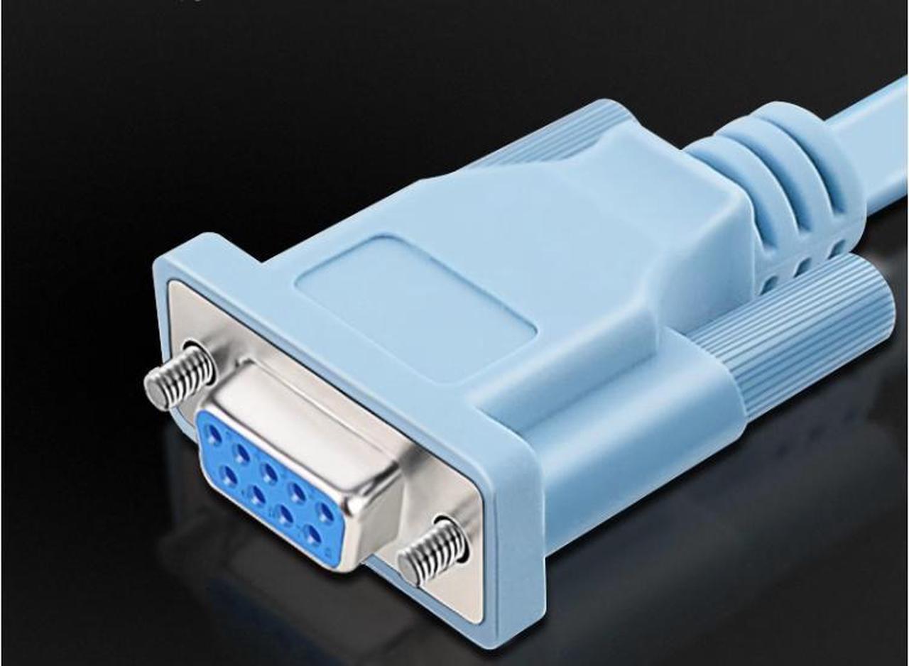 Alt view image 2 of 4 - RJ45 to RS232 connection cable, 9-hole crystal head to serial port cable, console cable, Cisco device management serial adapter, network cable DB9F/8P8C (10 feet, blue)