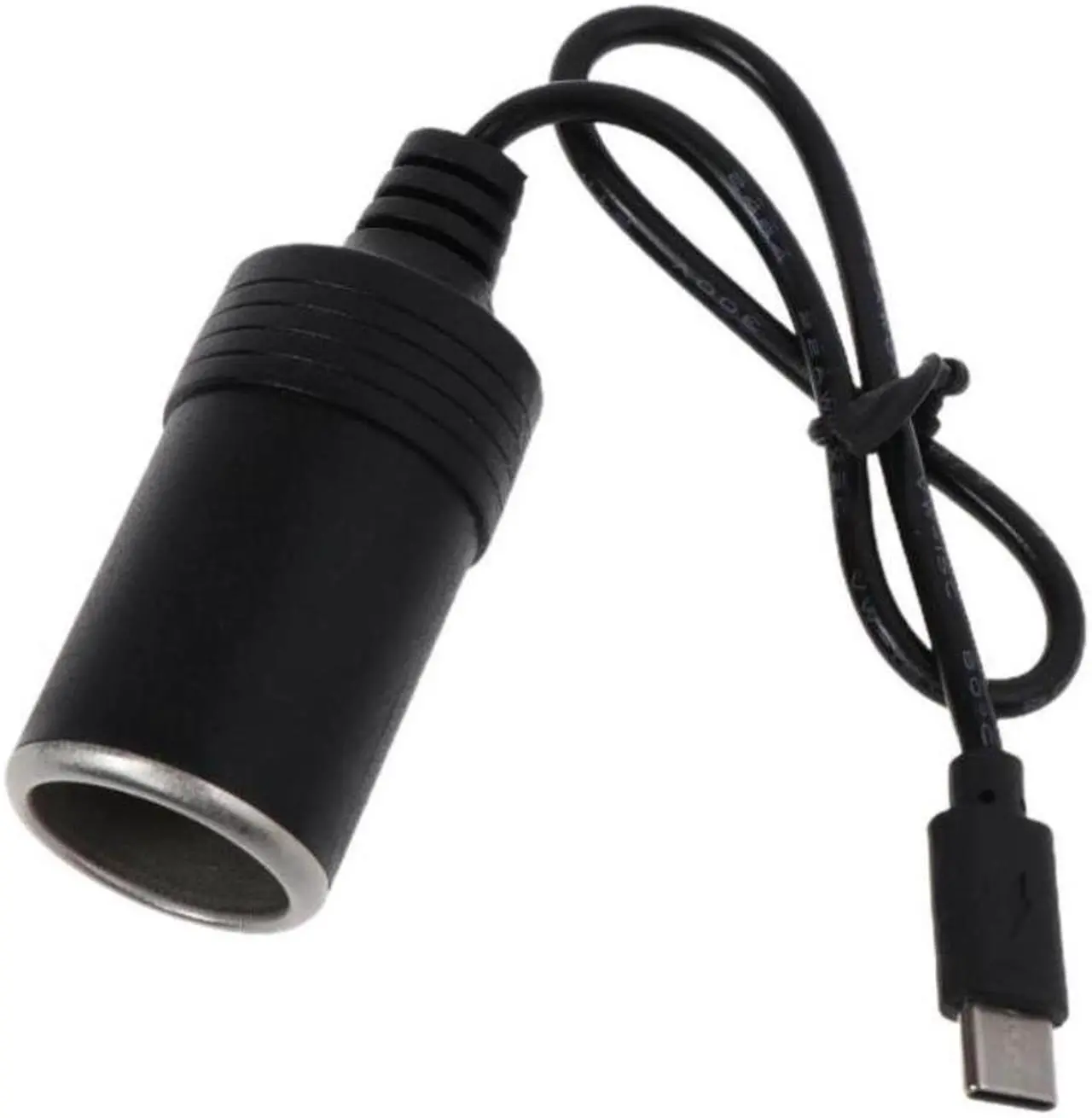 Alt view image 4 of 6 - USB C PD Type C Male to 12V Car Cigarette lighter Socket Female Step Up Cable for Driving Recorder GPS E-Dog Car Fan