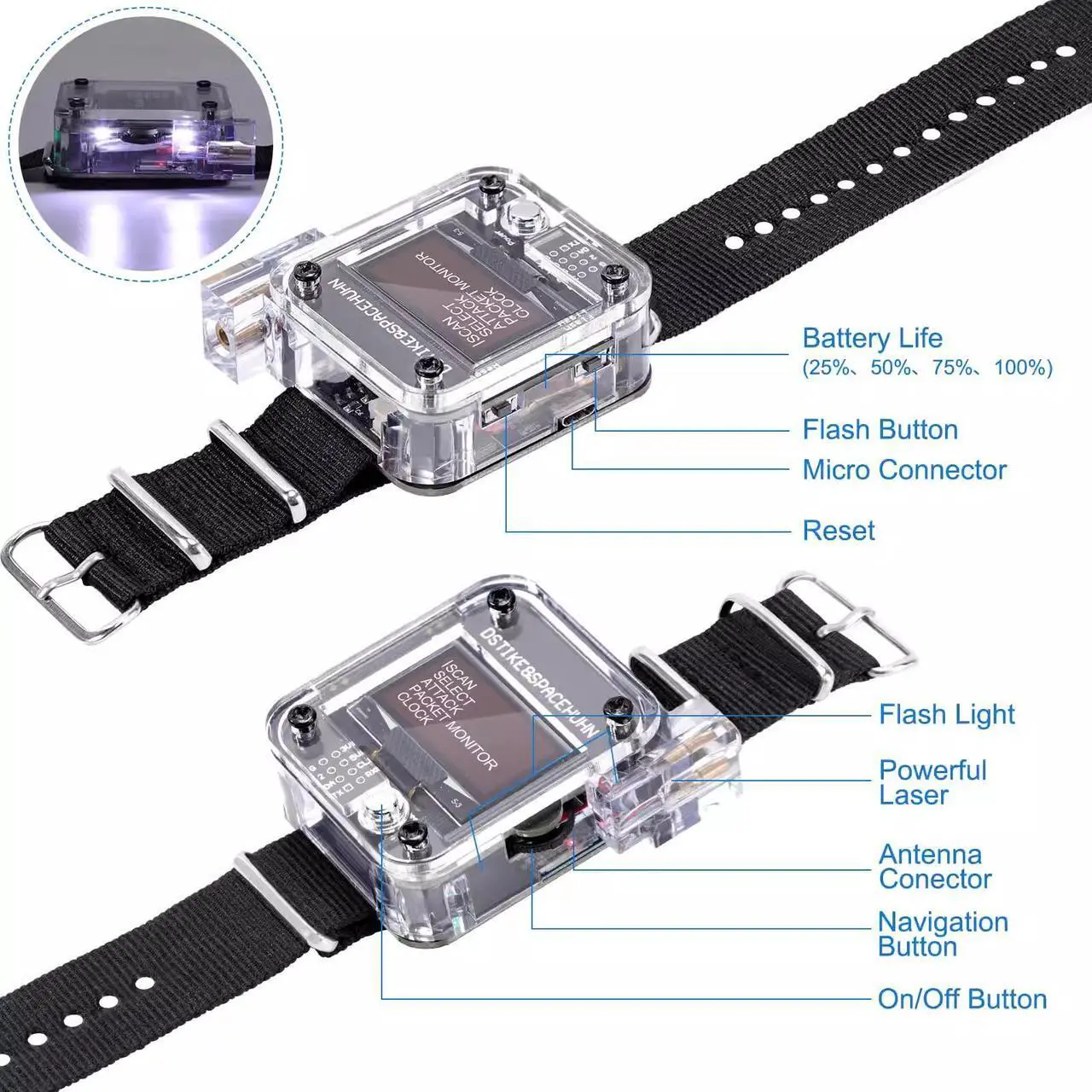 Alt view image 4 of 5 - DSTIKE Deauther Watch V3 DSTIKE Wifi Deauther Watch ESP8266