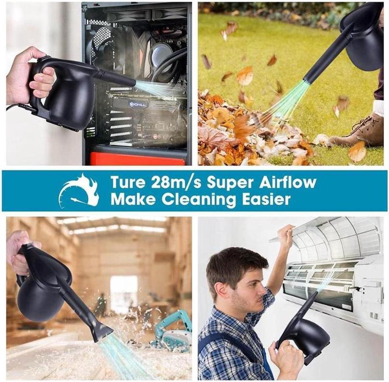 Alt view image 3 of 7 - Air Blower for Computer - Electric Air Duster, CORN 600W High Power Portable Compressed Air Duster Cans for Laptop, PC,Computer, Car, Hairs, Crumbs, Scraps Cleaner