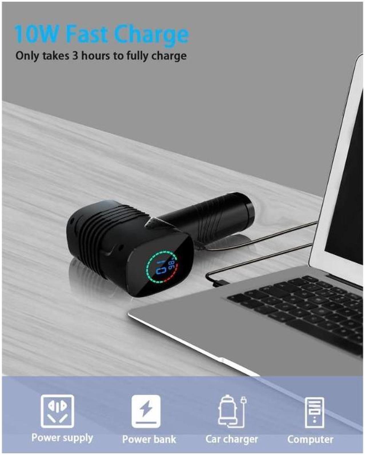 Alt view image 3 of 7 - Compressed Air Duster, 6000mAh 3-Gear to 40000 RPM Compressed Air Duster with LED Screen, Portable Electric Air Can, Cordless Blower Computer Cleaning Kit, Brushless motor, low noise