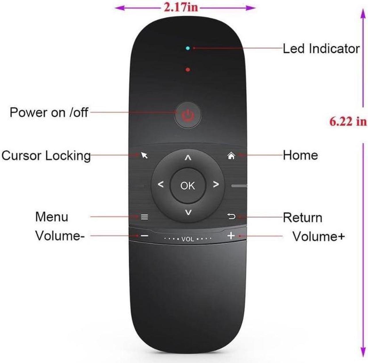 Alt view image 2 of 7 - W1 Air Mouse Mini Wireless Keyboard, 2.4G Fly Air Mouse Remote Control, Infrared Remote Control Learning Fit Android Smart TV Box,Xbox 360,PC, PS3,Projector,HTPC,Pad,Notebook etc