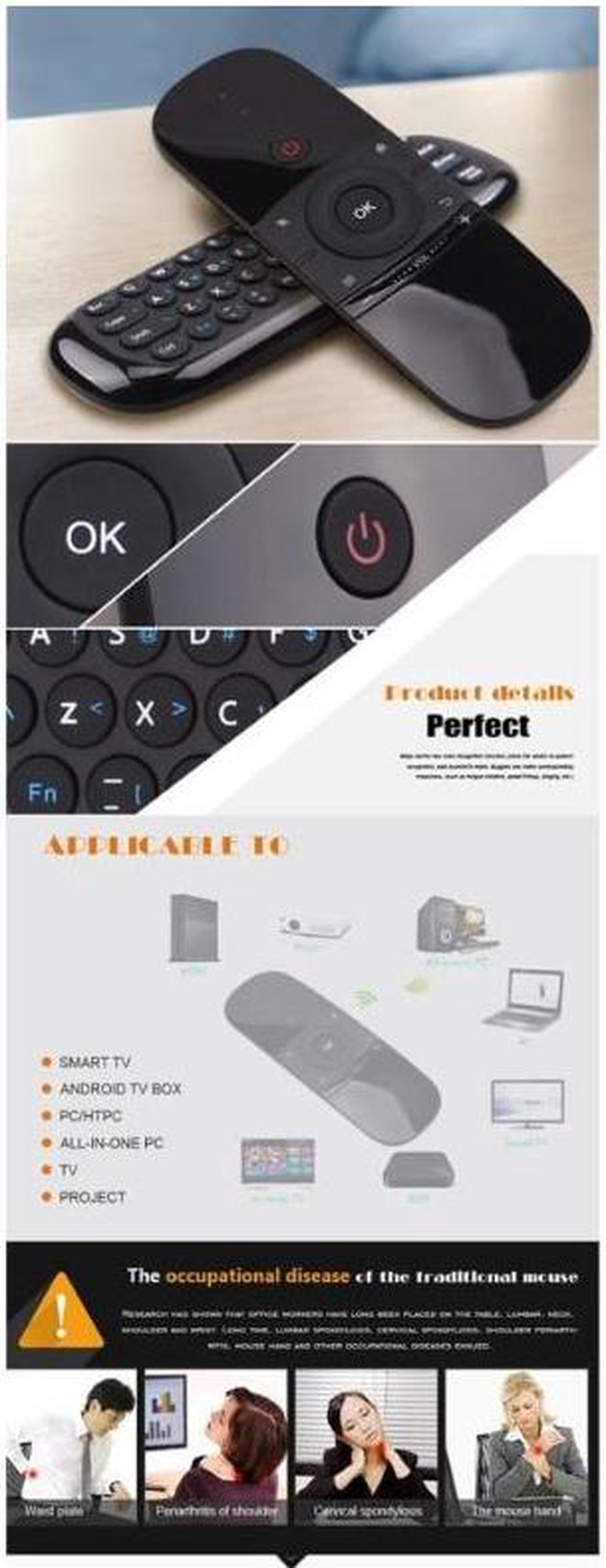 Alt view image 7 of 7 - W1 Air Mouse Mini Wireless Keyboard, 2.4G Fly Air Mouse Remote Control, Infrared Remote Control Learning Fit Android Smart TV Box,Xbox 360,PC, PS3,Projector,HTPC,Pad,Notebook etc