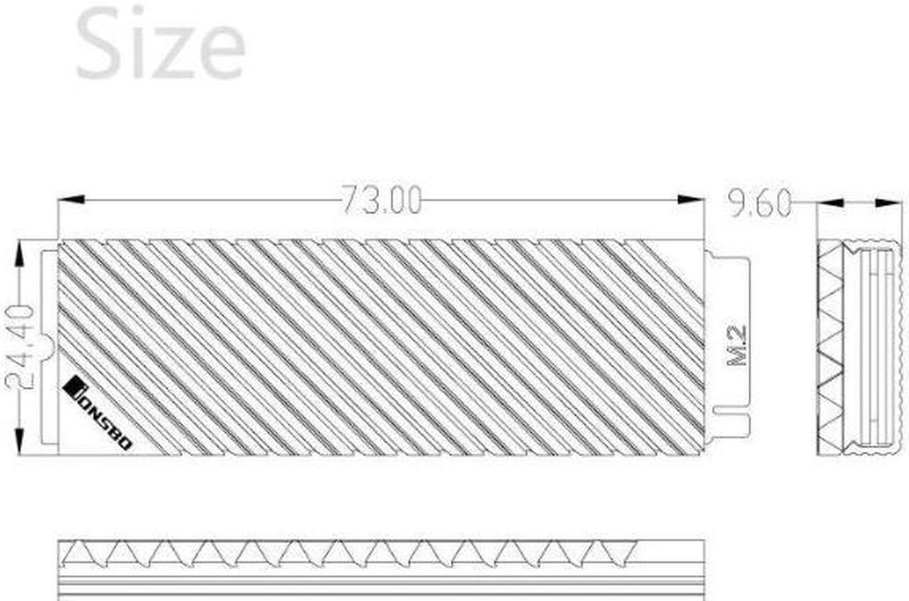 Alt view image 3 of 5 - M.2 SSD NVMe Heat Sink M2 2280 Solid State Hard Disk Aluminum cooling Vest with Thermal Pad