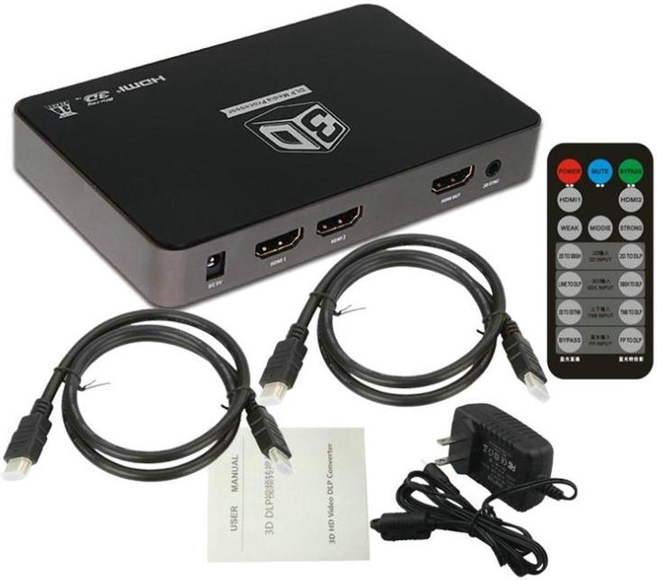 HDMI Converter/2D to 3D/Video Converter Left and Right Up and Down Format to 3D Suitable Projection Blu-Ray Film EU Plug