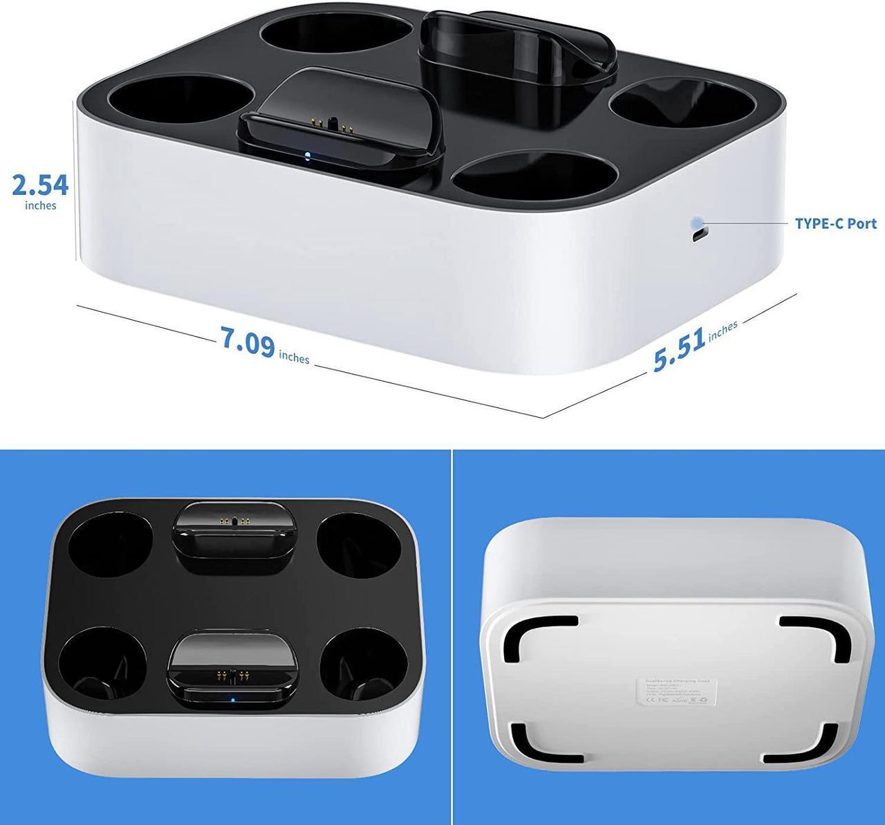 Alt view image 5 of 6 - PS5 Controller Charging Station, PS5 Controller Fast Charging Dock with Safety Chip Protection & LED Indicator, Controller Charger Station for Playstation 5 Controller (White)