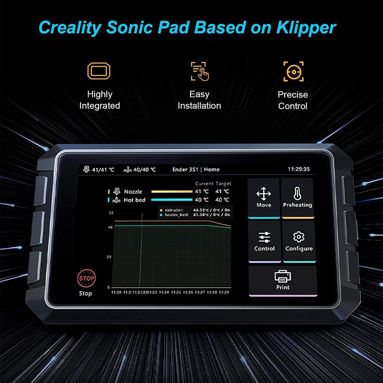 Alt view image 2 of 7 - ENOMAKER Creality Sonic Pad in Klipper Firmware 64-bit 3D Printing Smart Pad 7" Touch Control Screen Speed Up Printing Remote Control for Creality Ender 3 V2Ender 3 S1/Pro and Other FDM 3D Printers