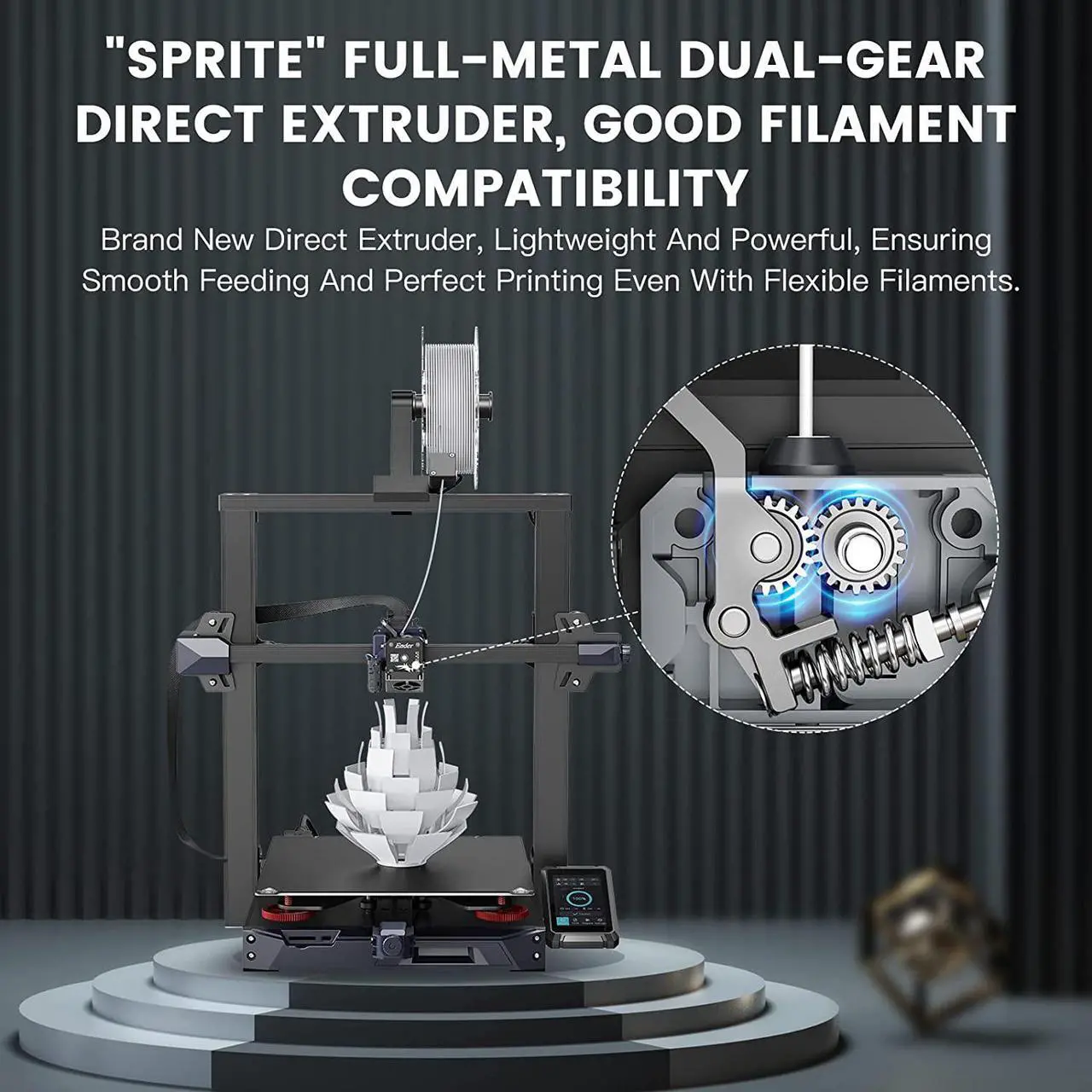 Alt view image 5 of 6 - Creality 3D Printer Ender 3 S1 Plus with CR Touch Auto Leveling, High Precision Z-axis Double Screw, Removable Build Plate, 4.3inch Touch Screen FDM 3D Printer 11.81"x 11.81" x 11.81"