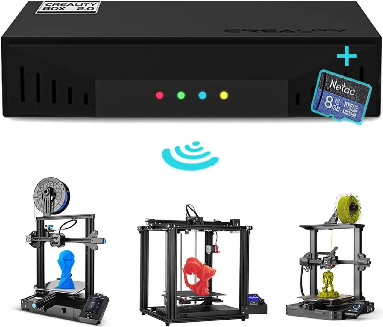 Main image of Creality 3D Printer WiFi Box 2.0 & 8G TF Card, Intelligent Assistant Remote Control Monitor Wireless Printing Upgrade Kit