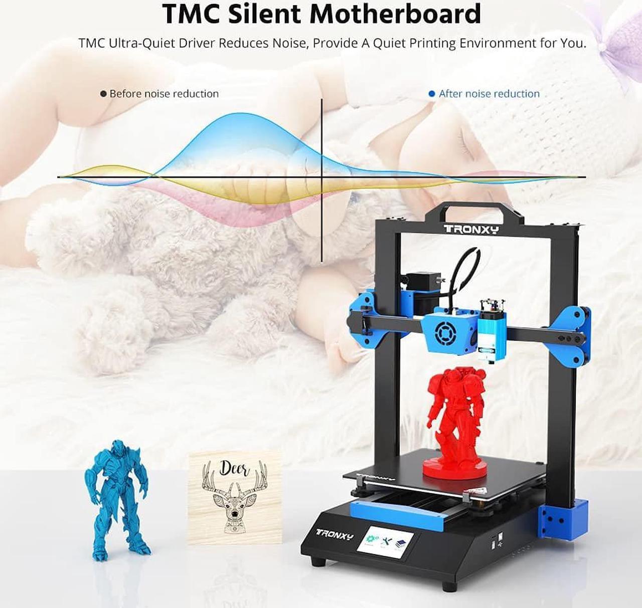 Alt view image 4 of 5 - TRONXY XY-3 SE 3D Printer, 3D Printing & Laser Engraving 2 in 1 Filament FDM 3D Printer with Smart Auxiliary Leveling, Printing Size 10.03'' x 10.03'' x 10.23'' & Engraving Size 7.48'' x 10.03''