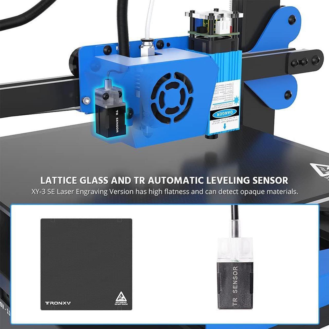 Alt view image 3 of 5 - TRONXY XY-3 SE 3D Printer, 3D Printing & Laser Engraving 2 in 1 Filament FDM 3D Printer with Smart Auxiliary Leveling, Printing Size 10.03'' x 10.03'' x 10.23'' & Engraving Size 7.48'' x 10.03''