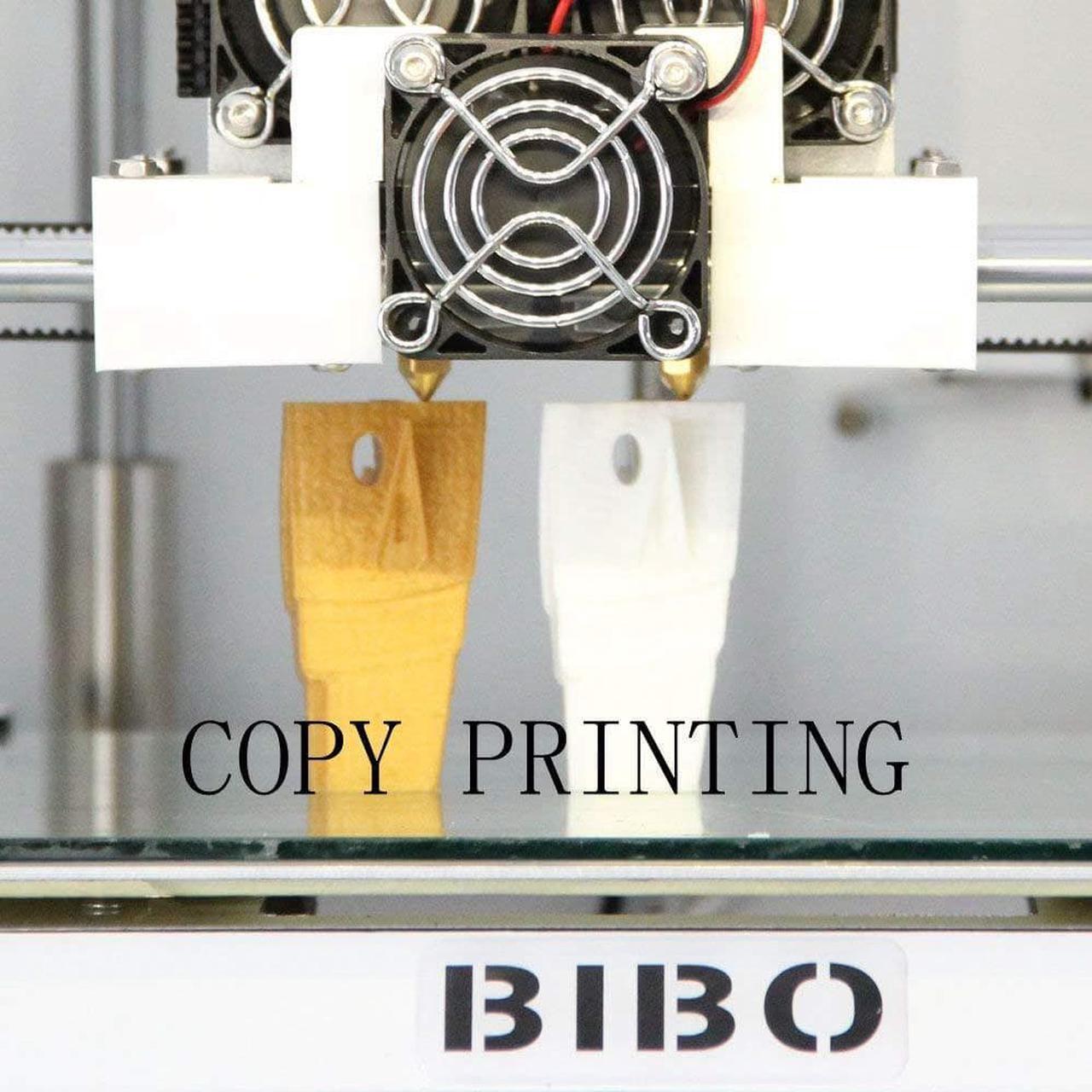 Alt view image 3 of 5 - BIBO 3D Printer Dual Extruder Sturdy Frame WiFi Touch Screen Cut Printing Time in Half Filament Detect Demountable Glass Bed