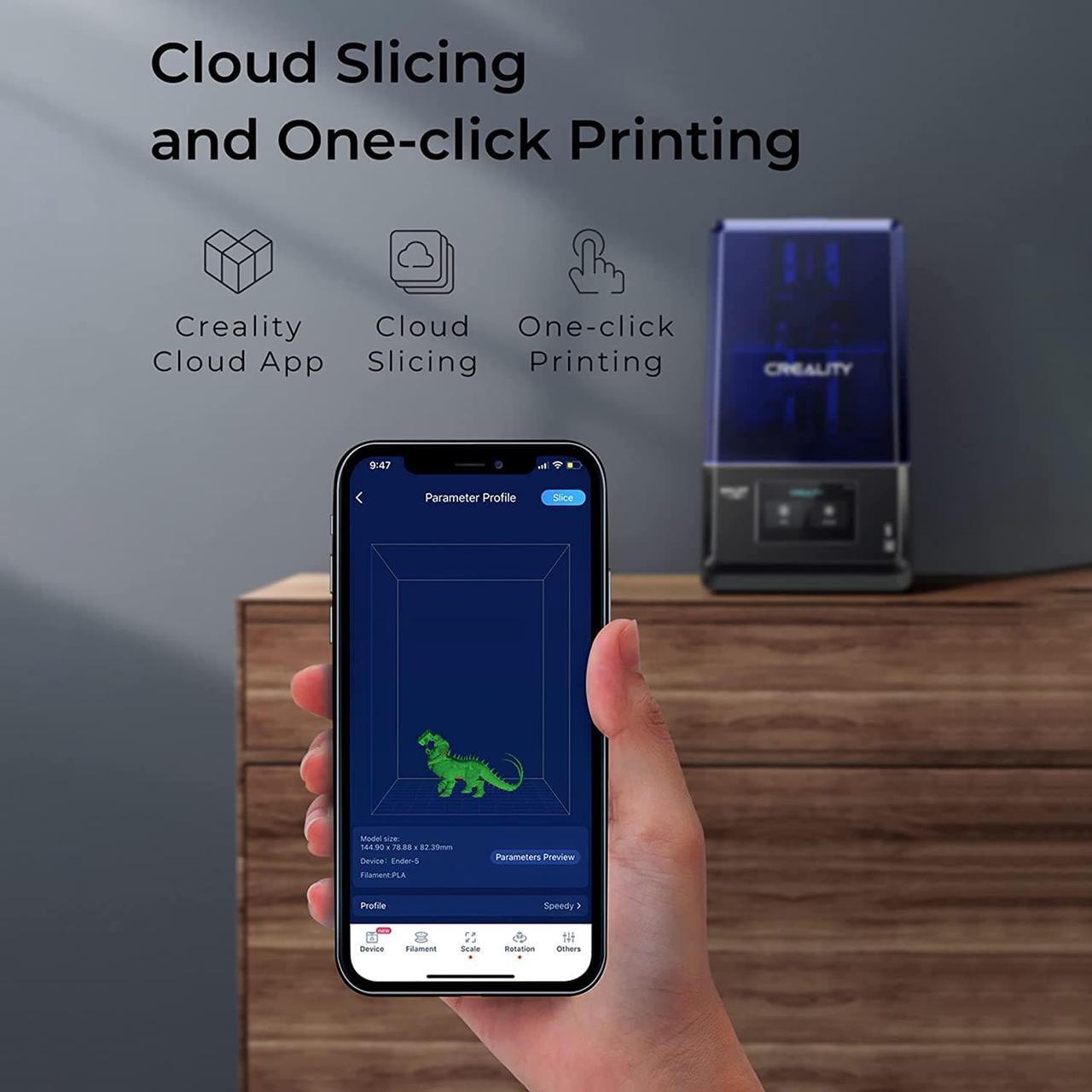 Alt view image 5 of 6 - Creality HALOT-ONE Plus Resin 3D Printer, 7.9 inch 4K Mono LCD UV Photocuring Printers with 11 Pcs Model Tools Kit, Dual Linear Rails, WiFi Remote Control Printing, Size 6.77 x 3.9 x 6.3 inch