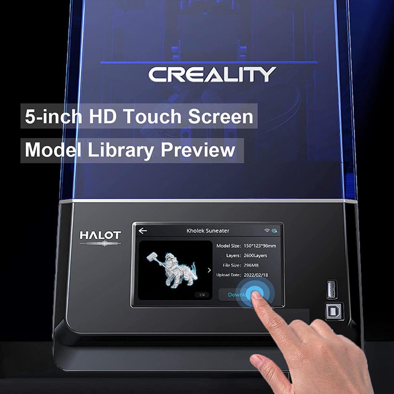 Alt view image 6 of 6 - Creality HALOT-ONE Plus Resin 3D Printer, 7.9 inch 4K Mono LCD UV Photocuring Printers with 11 Pcs Model Tools Kit, Dual Linear Rails, WiFi Remote Control Printing, Size 6.77 x 3.9 x 6.3 inch