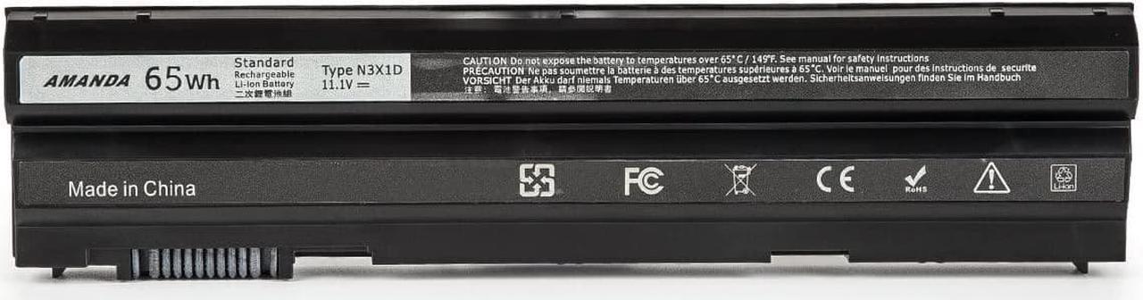 Alt view image 3 of 5 - Amanda N3X1D Battery 11.1V 65Wh Compatible Dell Latitude E6540 E6440 E5530 E5430 E6520 E6420 Precision M2800 Series 6cell
