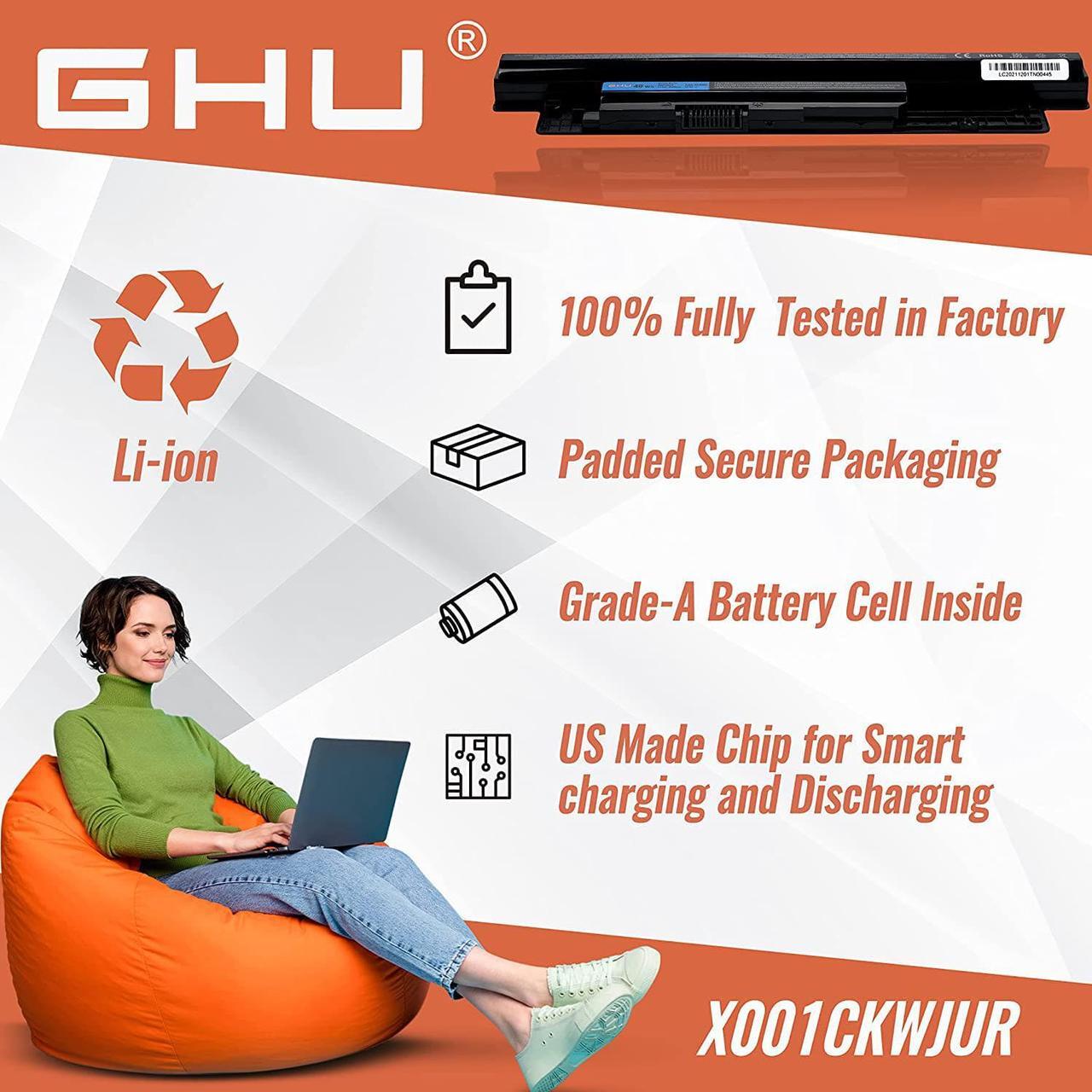 Alt view image 7 of 7 - GHU New Battery 40 WH XCMRD MR90Y 14.8V Compatible with Dell Inspiron 14 3421 3437 5421 5437 15 3542 3521 N3531 3541 3543 3421 5421 3521 3721 5521 5537 3537 17 3721 5748 5721 5737 P28F 3440 3540 3570