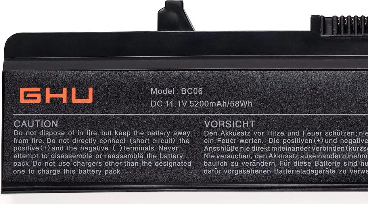 Alt view image 3 of 6 - GHU New Laptop Battery 58Wh Replacement for K450N XR693 X284G RU586 RN873 GW240 M911G Compatible with Dell Inspiron 1440 1750 1525 1526 1545 1546 PP29L PP41L Part 312-0844 C601H GW252 HP297